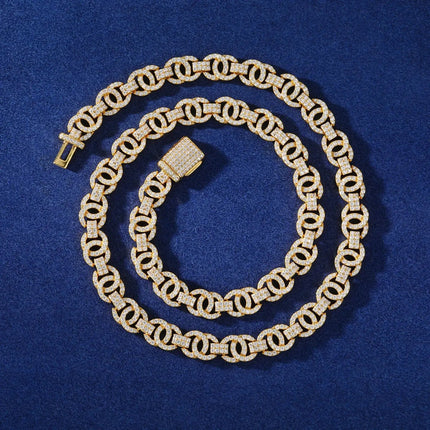 10mm S925 Moissanite Chino Link Chain