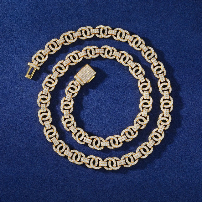 10mm S925 Moissanite Chino Link Chain