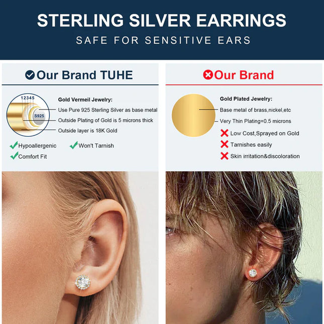 S925 Colored Moissanite Halo Stud Earrings