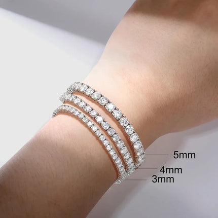 S925 Moissanite Iced Out Spring Buckle Tennis Bracelet