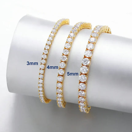 S925 Moissanite Iced Out Spring Buckle Tennis Bracelet