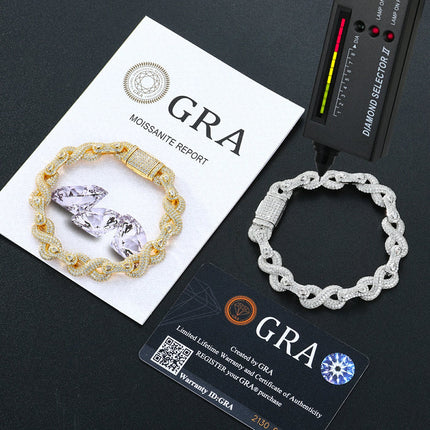 S925 Moissanite Peanut Infinity Link Bracelet