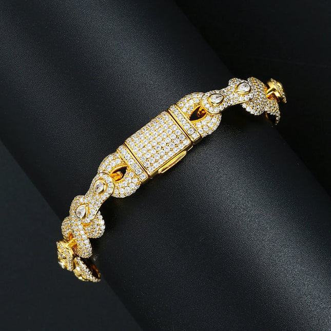 S925 Moissanite Peanut Infinity Link Bracelet