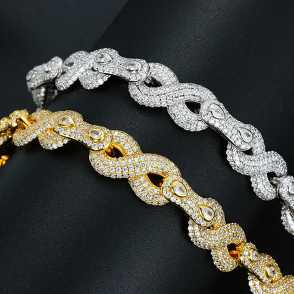 S925 Moissanite Peanut Infinity Link Bracelet