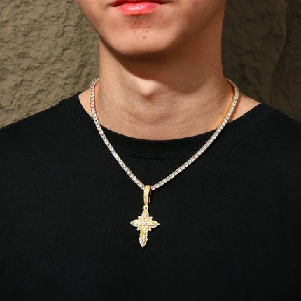 S925 Pear Cut Moissanite Cross Pendant