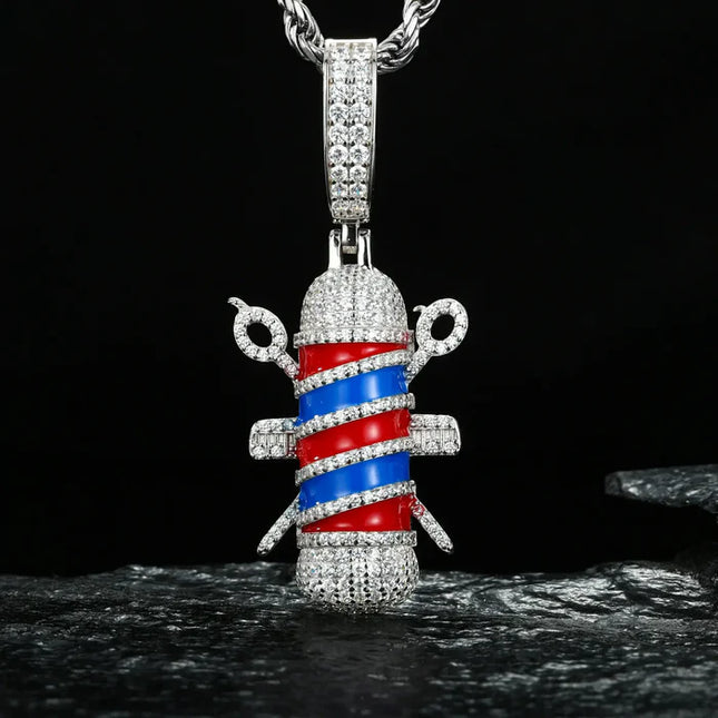 S925 Moissanite Barber Pendant