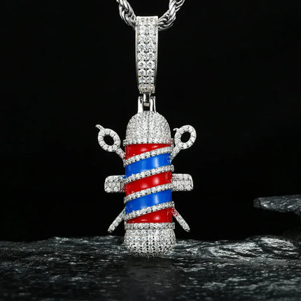 S925 Moissanite Barber Pendant