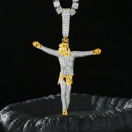 S925 Moissanite Crucifixion of Jesus Pendant