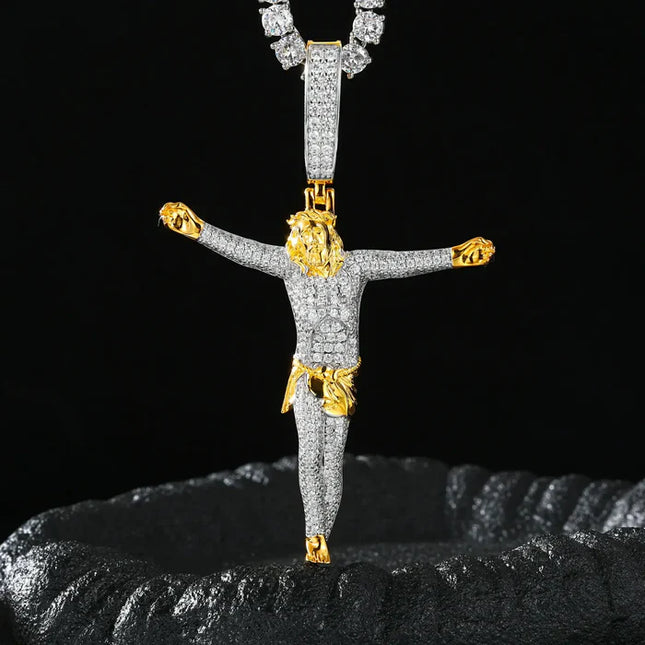 S925 Moissanite Crucifixion of Jesus Pendant