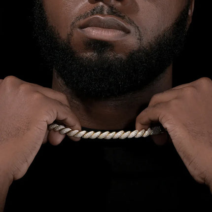 8mm S925 Moissanite Iced Out Rope Chain