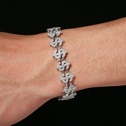 12mm S925 Moissanite US Dollar Link Bracelet