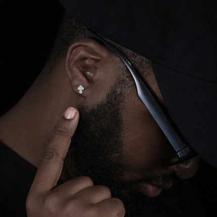 S925 Moissanite 2 Layer Iris Cross Stud Earrings