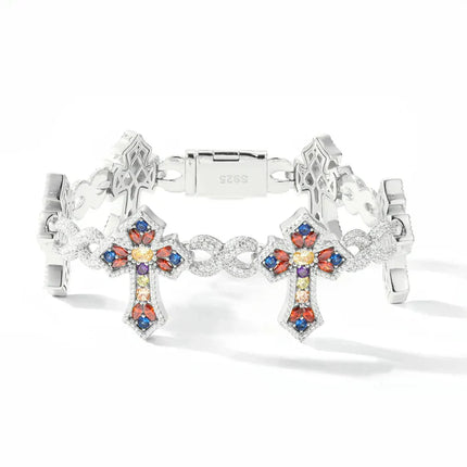 26mm S925 Moissanite Infinity Candy Cross Link Bracelet