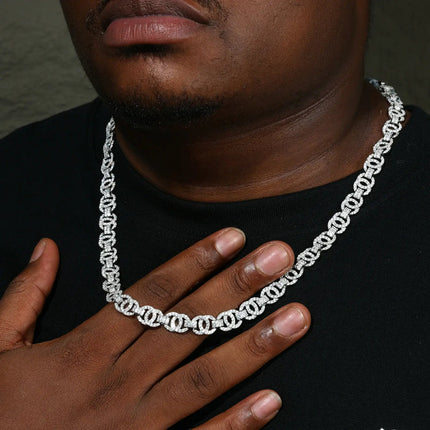 10mm S925 Moissanite Chino Link Chain