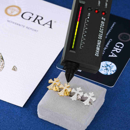 S925 Moissanite Cross Stud Earrings