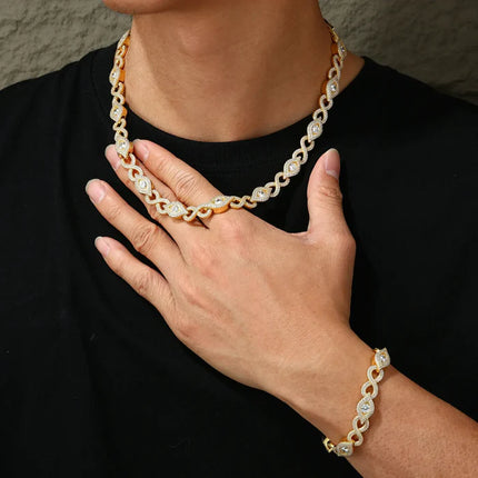 10mm S925 Moissanite Infinity Evil Eye Link Chain