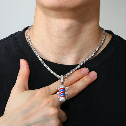 S925 Moissanite Barber Pendant