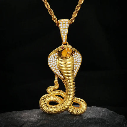 S925 Moissanite Solid King Cobra Pendant The S925 Moissanite Solid King Cobra Pendant channels the primal elegance of the jungle king into wearable luxury.