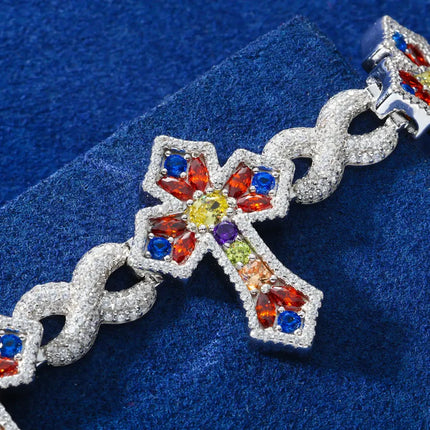 26mm S925 Moissanite Infinity Candy Cross Link Bracelet