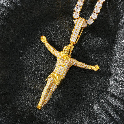 S925 Moissanite Crucifixion of Jesus Pendant
