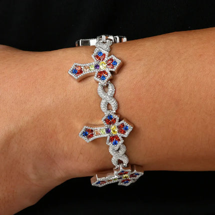 26mm S925 Moissanite Infinity Candy Cross Link Bracelet