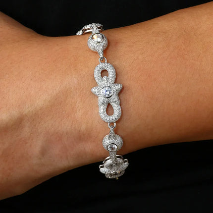 15mm S925 Moissanite  Star Infinity Link Bracelet