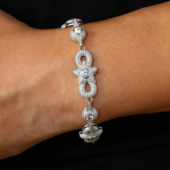 15mm S925 Moissanite  Star Infinity Link Bracelet