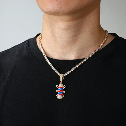 S925 Moissanite Barber Pendant