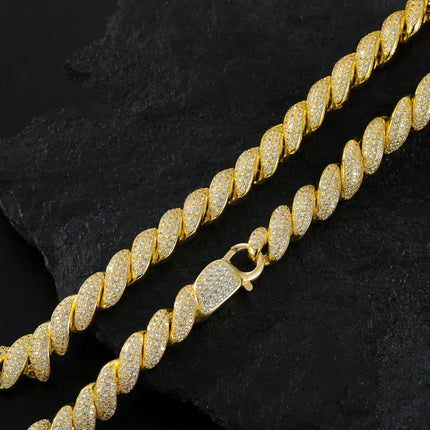 8mm S925 Moissanite Iced Out Rope Chain