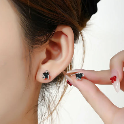 S925 Tiger's Eye Stone Snake Stud Earrings