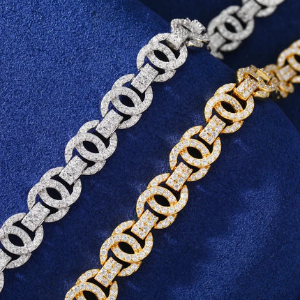 10mm S925 Moissanite Chino Link Chain