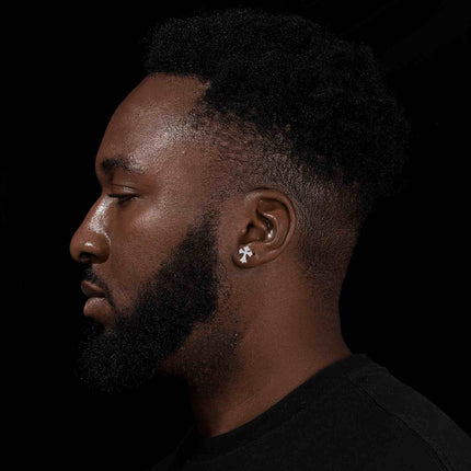 S925 Moissanite Cross Stud Earrings