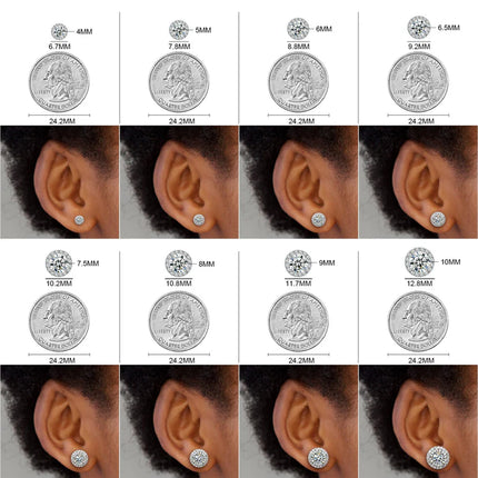 S925 Colored Moissanite Halo Stud Earrings