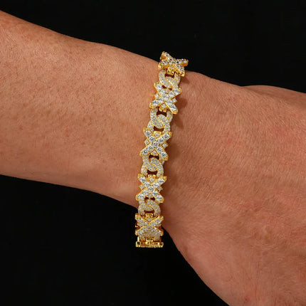 11mm S925 Moissanite Infinity Cross Link Bracelet