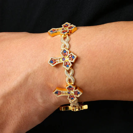 26mm S925 Moissanite Infinity Candy Cross Link Bracelet