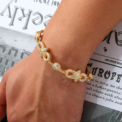 15mm S925 Moissanite  Star Infinity Link Bracelet