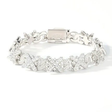 11mm S925 Moissanite Infinity Cross Link Bracelet