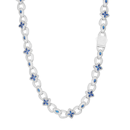 10mm S925 Moissanite Evil Eye Four Leaf Clover Link Chain