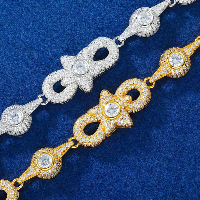 15mm S925 Moissanite  Star Infinity Link Bracelet